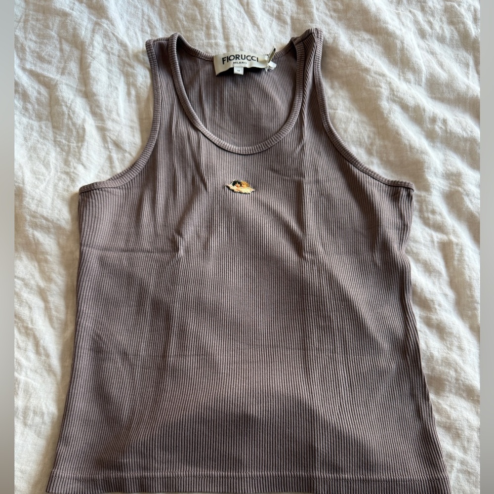 Fiorucci Brown Ribbed Tank Top